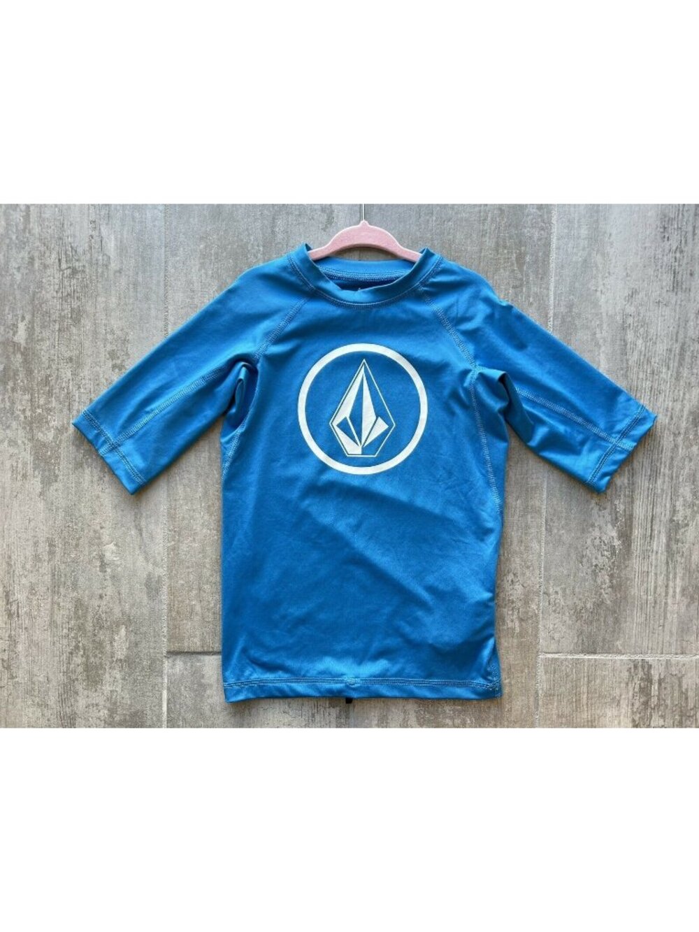 VOLCOM Kids Lido Short Sleeve Rashguard Toddler Blue Surf Anti UV 50+ UPF S NEW